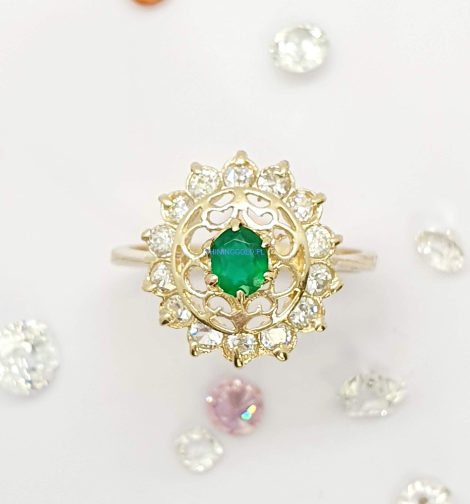 Złoty pierścionek z diamentami (1007)